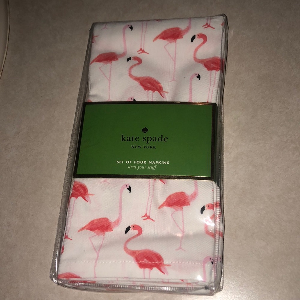 Kate Spade Flamingo Set of 4 Napkins